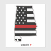 Thin Red Line Alabama Flag Aufkleber (Blatt)