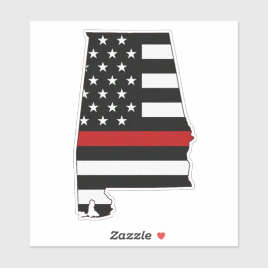 Thin Red Line Alabama Flag Aufkleber (Blatt)