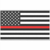 Thin Red Line American Flag Aufkleber (Vorderseite)