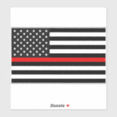 Thin Red Line American Flag Aufkleber (Blatt)