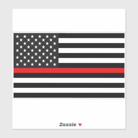 Thin Red Line American Flag Aufkleber (Blatt)