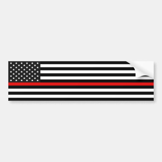 Thin Red Line American Flag Autoaufkleber (Vorne)