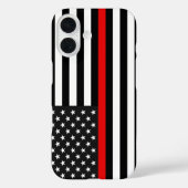 Thin Red Line American Flag Case-Mate iPhone Hülle (Rückseite)