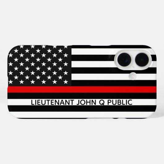 Thin Red Line American Flag Case-Mate iPhone Hülle (Rückseite (Horizontal))