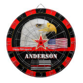 Thin Red Line & American Flag, Feuerwehr / USA Dartscheibe (vorne)