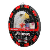Thin Red Line & American Flag, Feuerwehr / USA Dartscheibe (Vorderseite rechts)