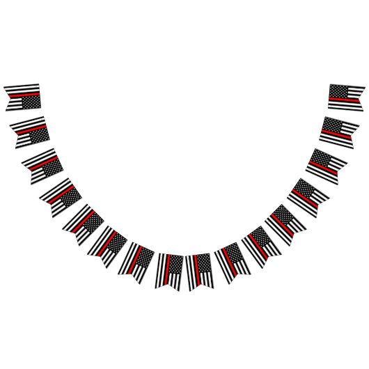 Thin Red Line American Flag, Feuerwehrmann / USA Wimpelkette (Alle)