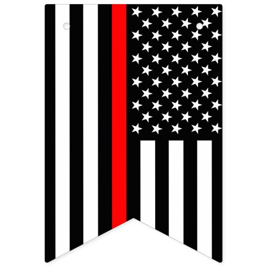 Thin Red Line American Flag, Feuerwehrmann / USA Wimpelkette (Erste Fahne)