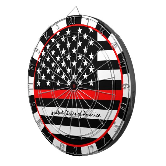 Thin Red Line & American Flag Firefighter / USA Dartscheibe (Vorderseite rechts)