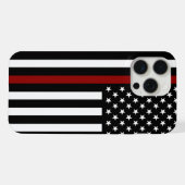 Thin Red Line American Flag iPhone Hülle (Rückseite (Horizontal))