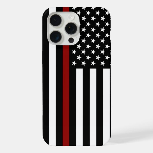 Thin Red Line American Flag iPhone Hülle (Rückseite)
