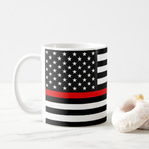 Thin Red Line American Flag Kaffeetasse