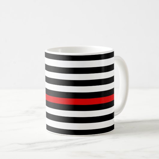 Thin Red Line American Flag Kaffeetasse (VorderseiteRechts)