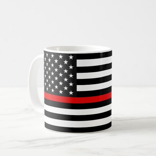 Thin Red Line American Flag Kaffeetasse (Vorderseite Links)