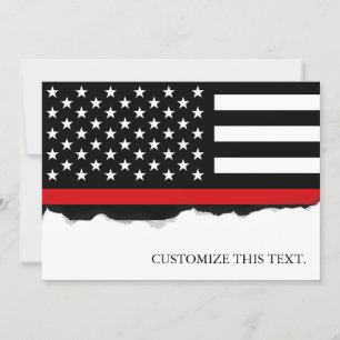 Thin Red Line American Flag Karte