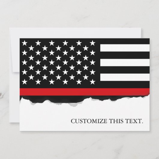 Thin Red Line American Flag Karte (Vorderseite)