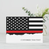 Thin Red Line American Flag Karte (Stehend Vorderseite)