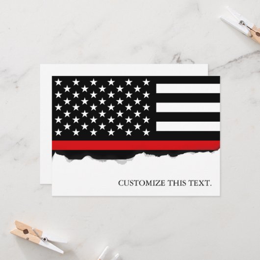 Thin Red Line American Flag Karte (Vorderseite/Rückseite Beispiel)