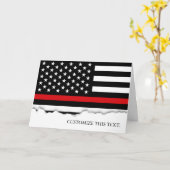 Thin Red Line American Flag Karte (Gelbe Blume)