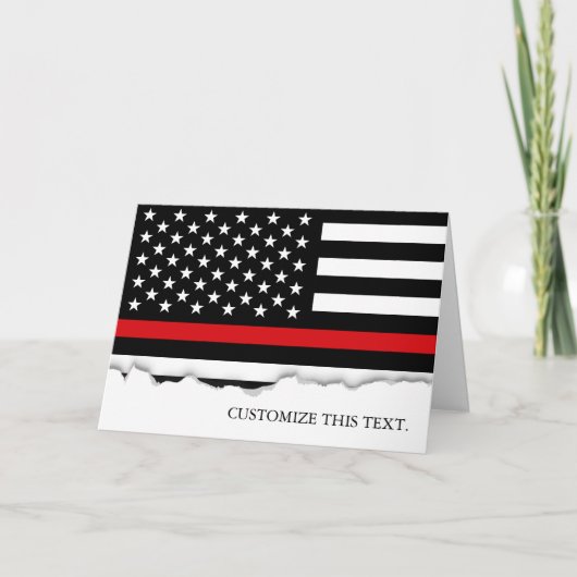 Thin Red Line American Flag Karte (Vorderseite)