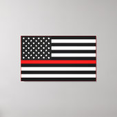 Thin Red Line American Flag Leinwanddruck (Vorderseite)