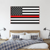 Thin Red Line American Flag Leinwanddruck (Insitu (Schlafzimmer))