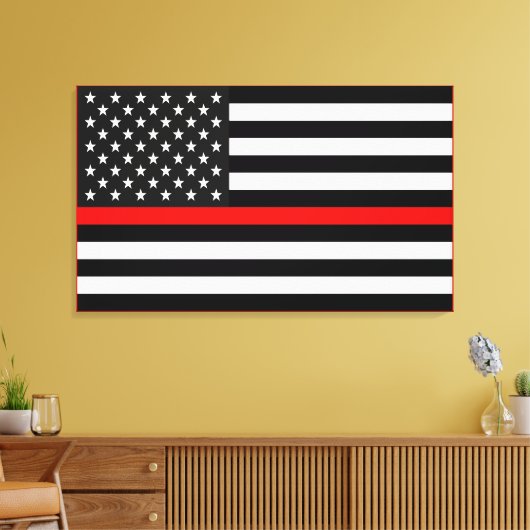 Thin Red Line American Flag Leinwanddruck (Insitu (Wohnzimmer))