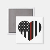 Thin Red Line American Flag Magnet (Vorderseite/Rückseite)