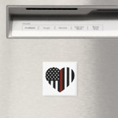 Thin Red Line American Flag Magnet (In Situ (Geschirrspüler))