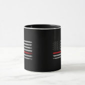 Thin Red Line American Flag mug_ firefighter Gift Tasse (Zentrum)