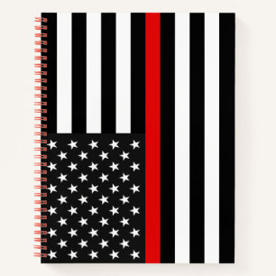 Thin Red Line American Flag Notizbuch