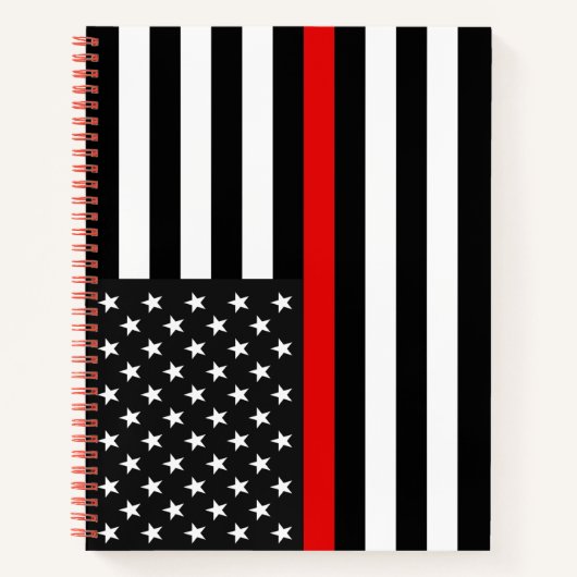 Thin Red Line American Flag Notizbuch (Vorderseite)