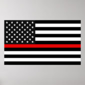 Thin Red Line American Flag Poster (Vorne)