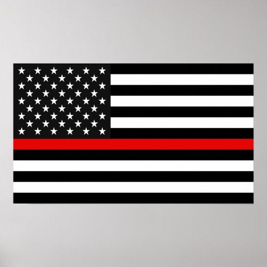 Thin Red Line American Flag Poster (Vorne)