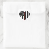 Thin Red Line American Flag Quadratischer Aufkleber (Tasche)