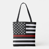 Thin Red Line American Flag Tasche (Rückseite)