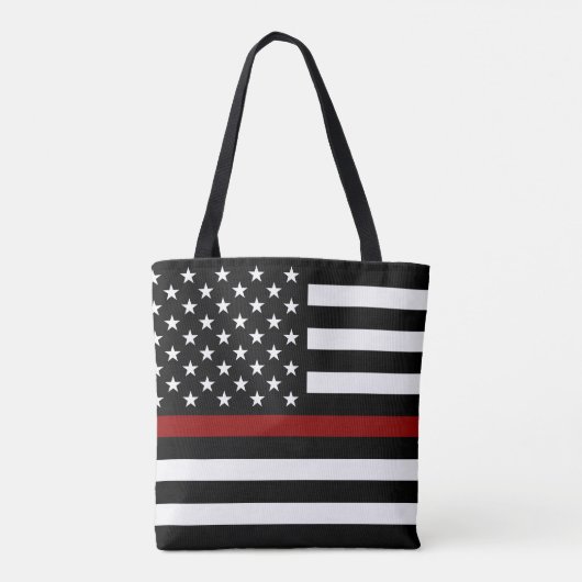 Thin Red Line American Flag Tasche (Rückseite)