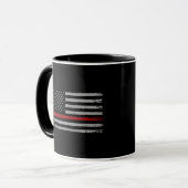 Thin Red Line American Flag Tasse (Vorderseite Links)
