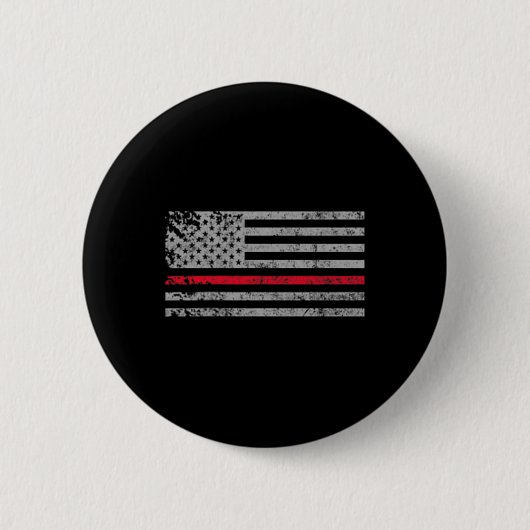 Thin Red Line American USA Flaggen Fireman Unterst Button (Vorderseite)