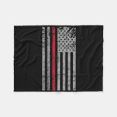 Thin Red Line American USA Flaggen Fireman Unterst Fleecedecke (Vorderseite (Horizontal))