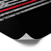 Thin Red Line American USA Flaggen Fireman Unterst Poster (Ecke)