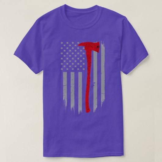 Thin Red Line Ax Firefighter Flag T-Shirt (Design vorne)