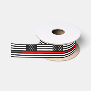 Thin Red Line-Band, amerikanische Flagge Feuerwehr Satinband