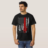Thin Red Line Chainsaw Wood Fireman Feuerwehrmann T-Shirt (Vorne ganz)