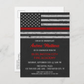 Thin Red Line Feuerwehr Academy Feuerwehrmann Absc Einladungspostkarte (Vorne/Hinten)