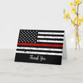 Thin Red Line Feuerwehr Feuerwehrmann Vielen Dank Karte (Gelbe Blume)