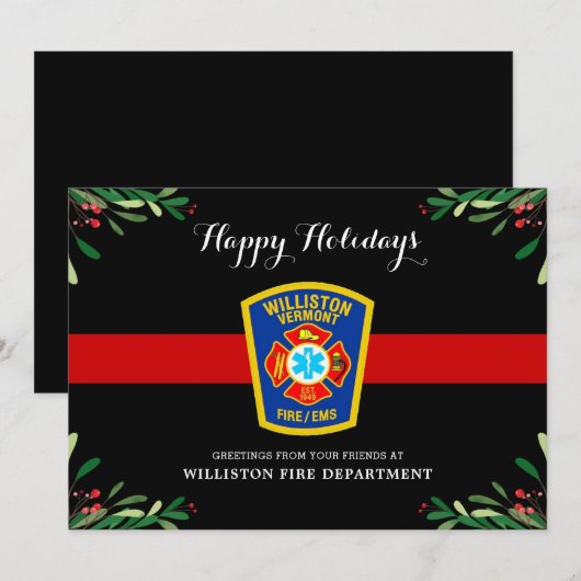 Thin Red Line Feuerwehr Weihnachten (Vorne/Hinten)