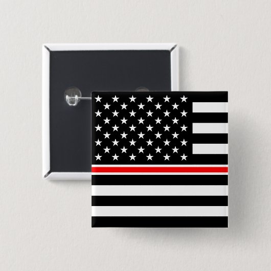 Thin Red Line Feuerwehrleute Heroes American Flag Button (Vorne & Hinten)