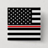 Thin Red Line Feuerwehrleute Heroes American Flag Button (Vorderseite)
