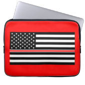 Thin Red Line Feuerwehrleute Heroes American Flag Laptopschutzhülle (Vorderseite)